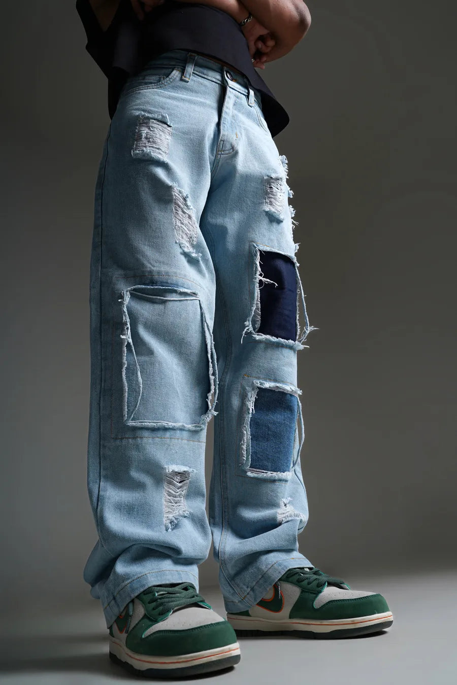 Loose Fit Ripped Denim Pants