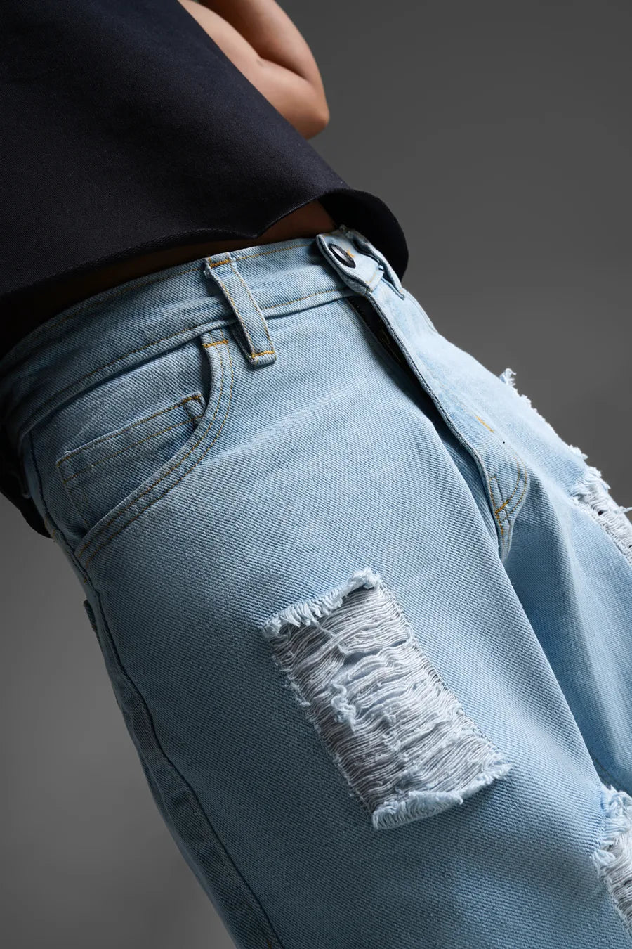 Loose Fit Ripped Denim Pants