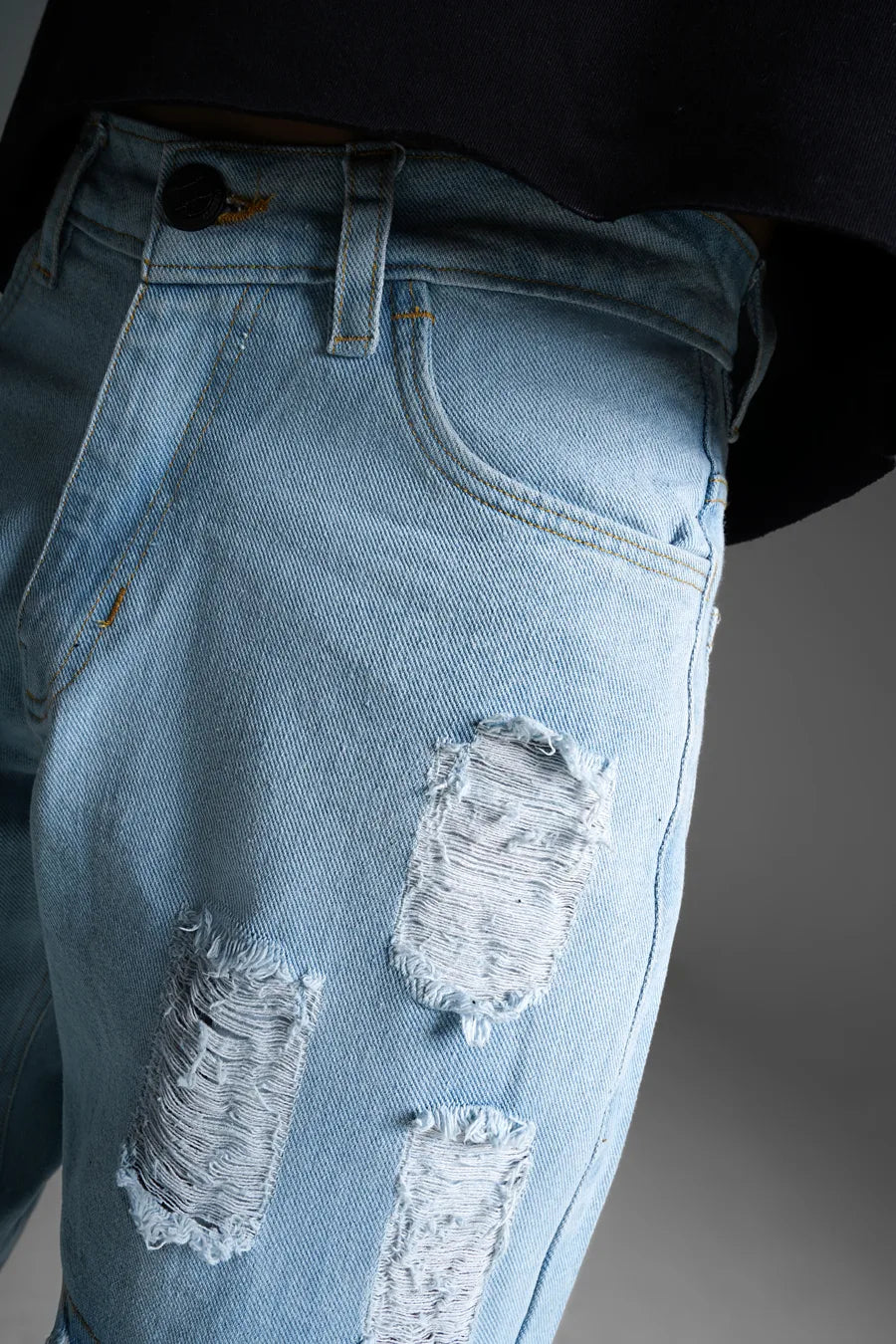 Loose Fit Ripped Denim Pants