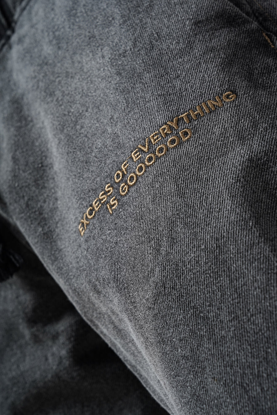 Distressed Grey Denim Pants