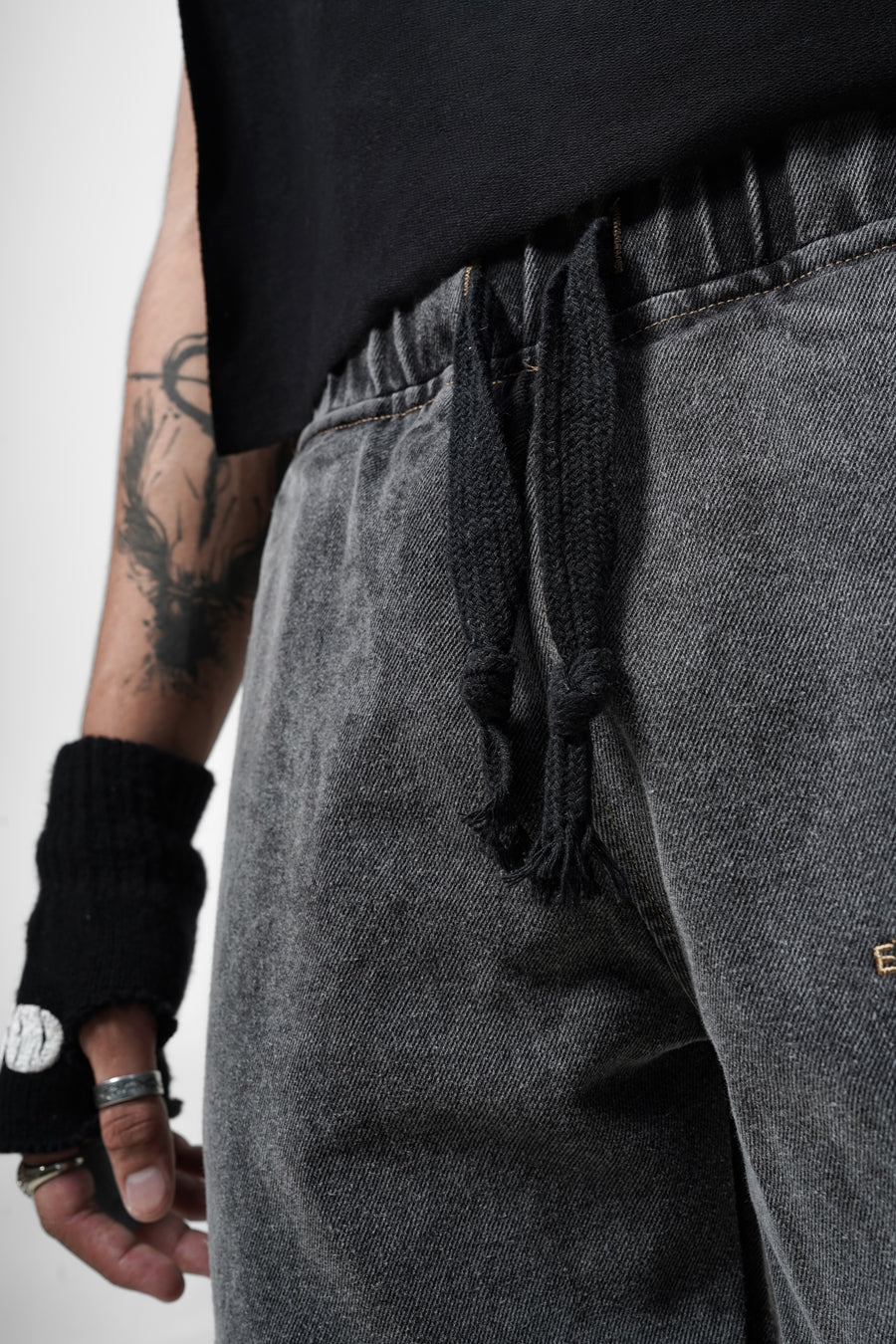 Distressed Grey Denim Pants