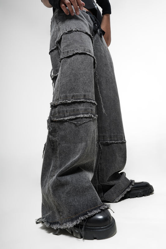 Distressed Grey Denim Pants