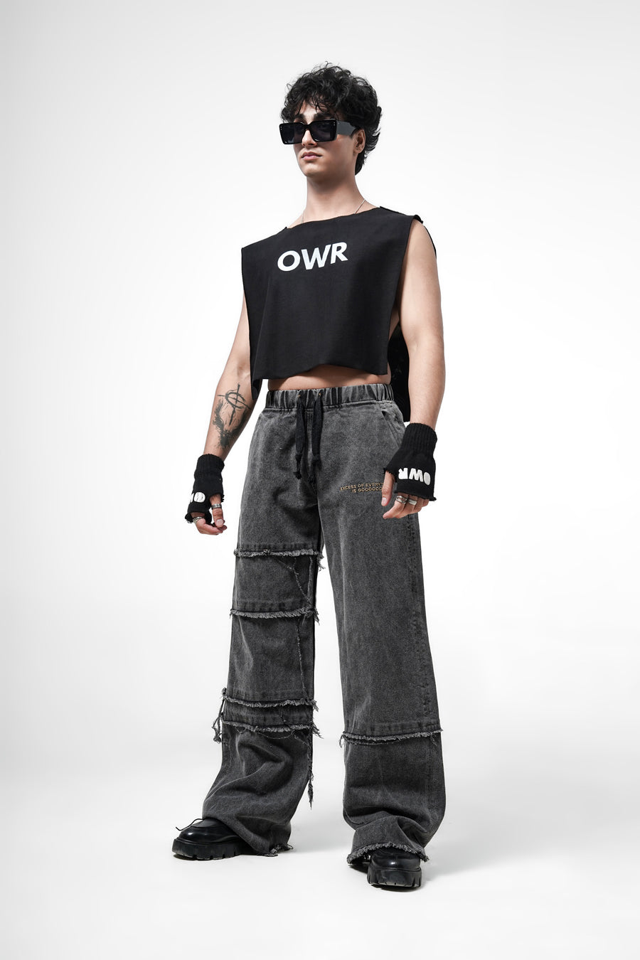 Distressed Grey Denim Pants