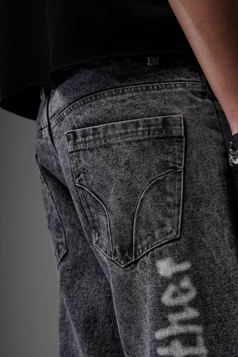 Rebel Graffiti Grey Denims