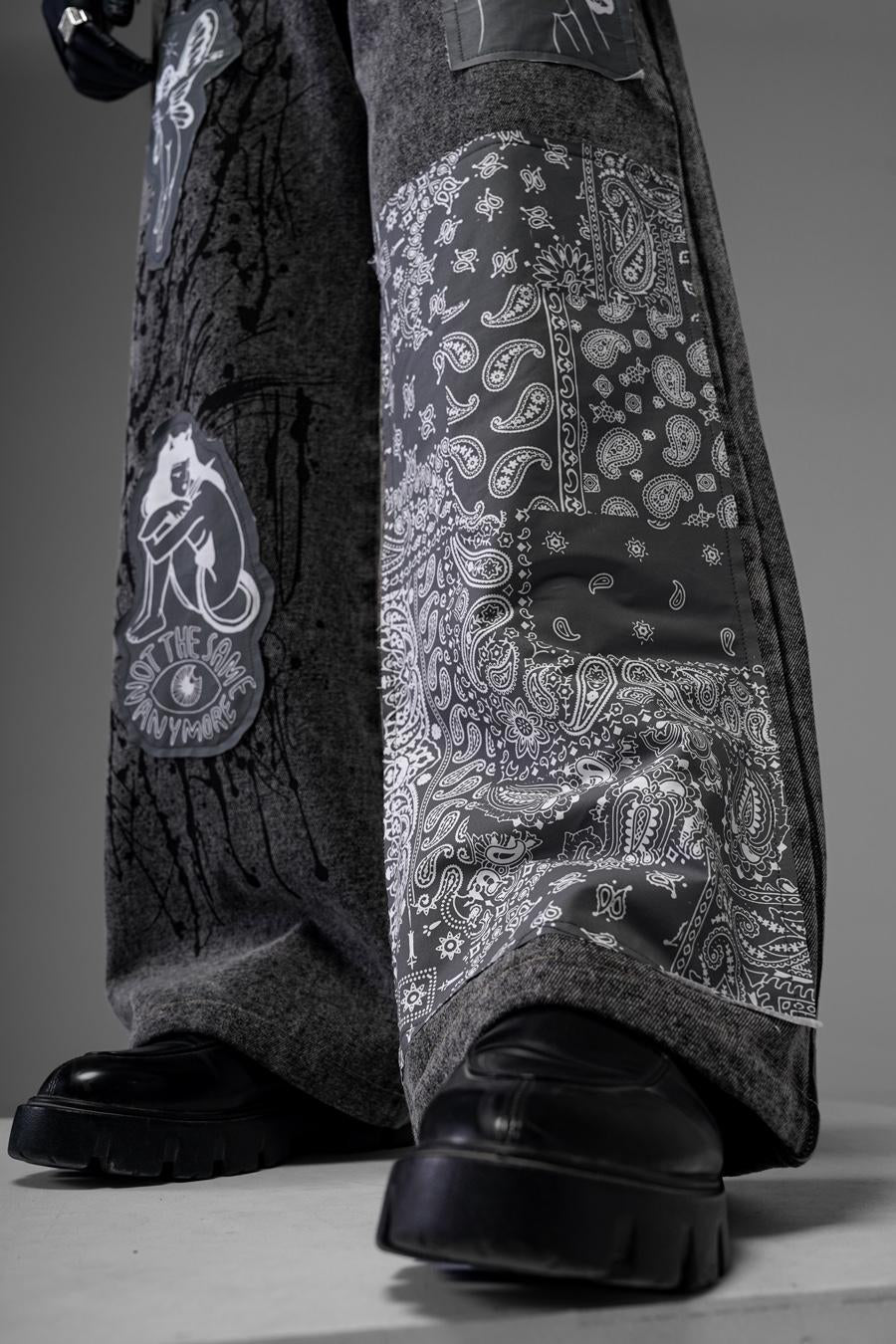 Rebel Graffiti Grey Denims