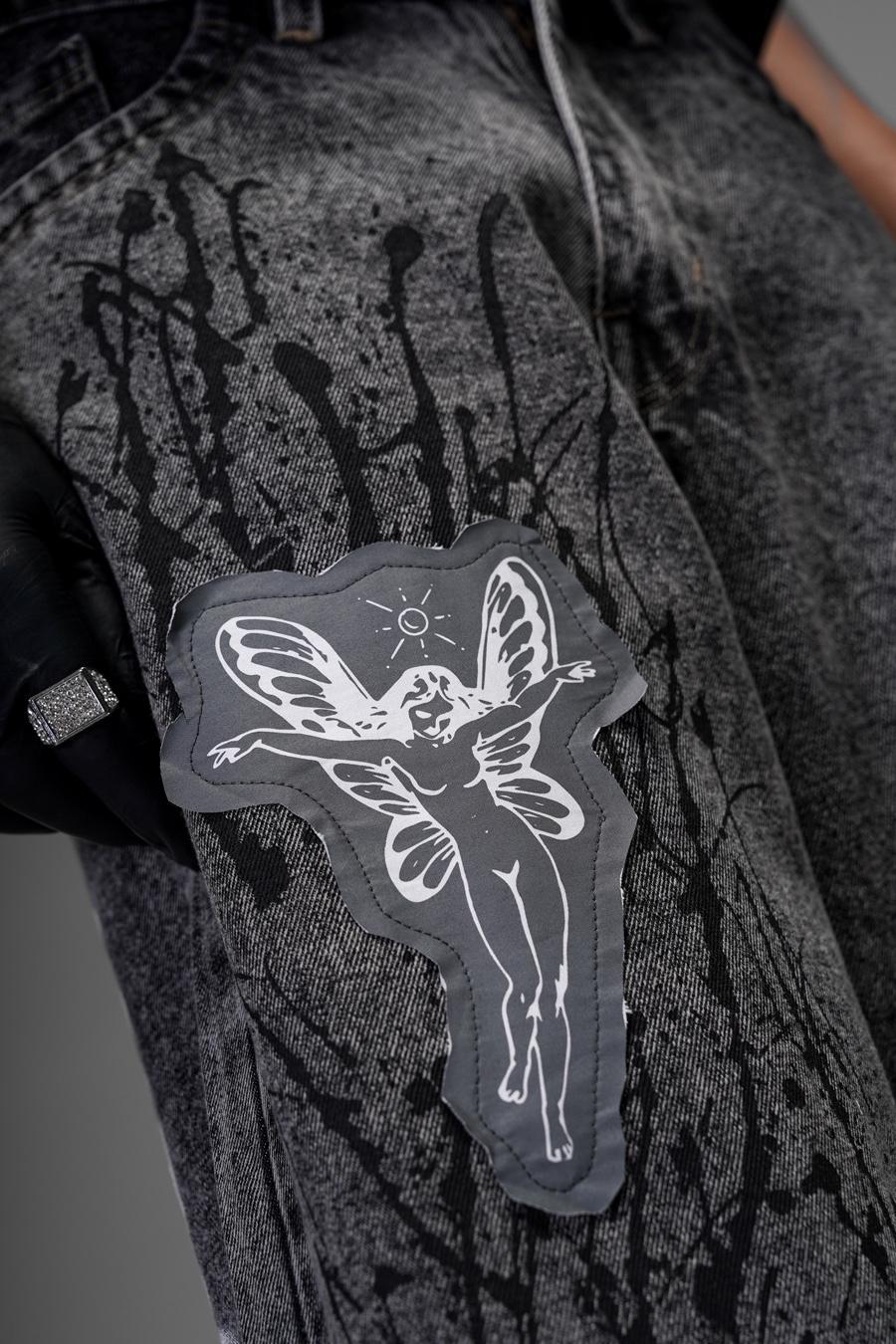 Rebel Graffiti Grey Denims