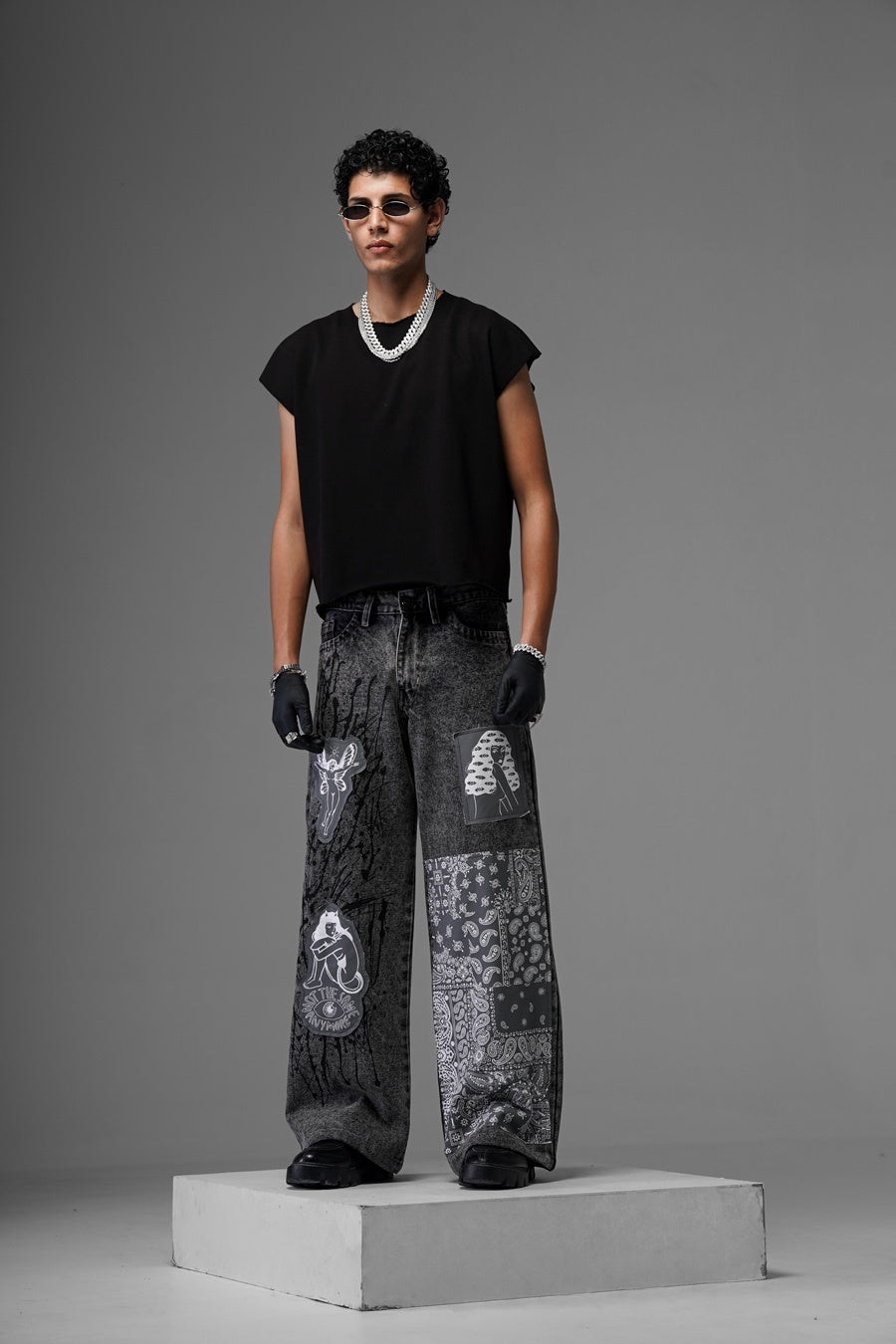 Rebel Graffiti Grey Denims