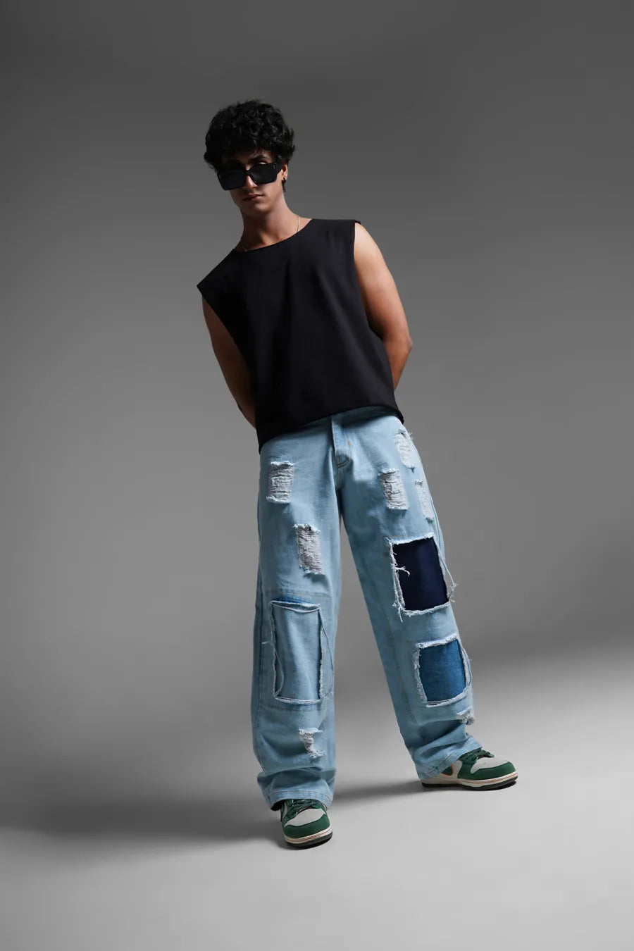 Loose Fit Ripped Denim Pants