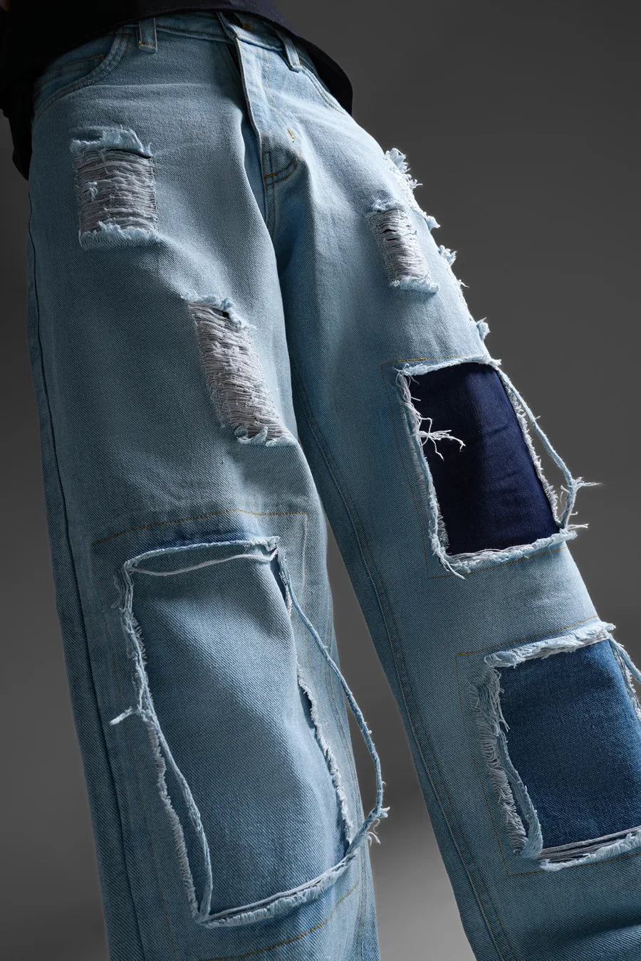 Loose Fit Ripped Denim Pants