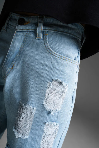 Loose Fit Ripped Denim Pants