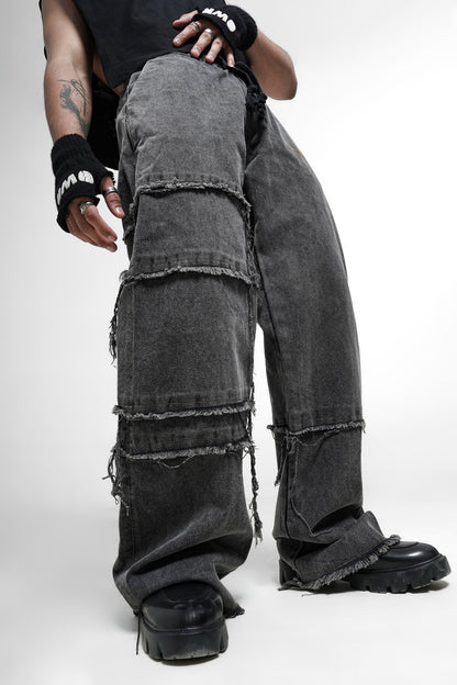 Distressed Grey Denim Pants
