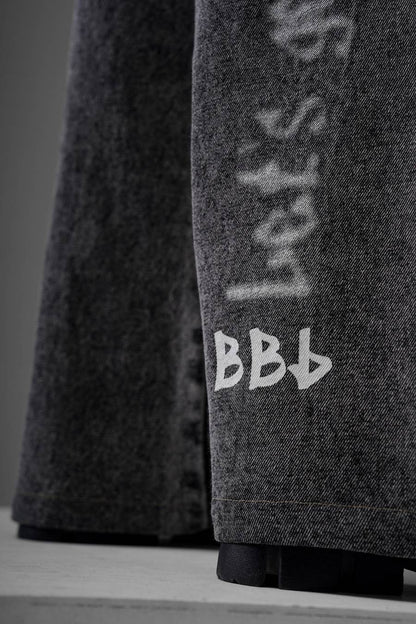 Rebel Graffiti Grey Denims