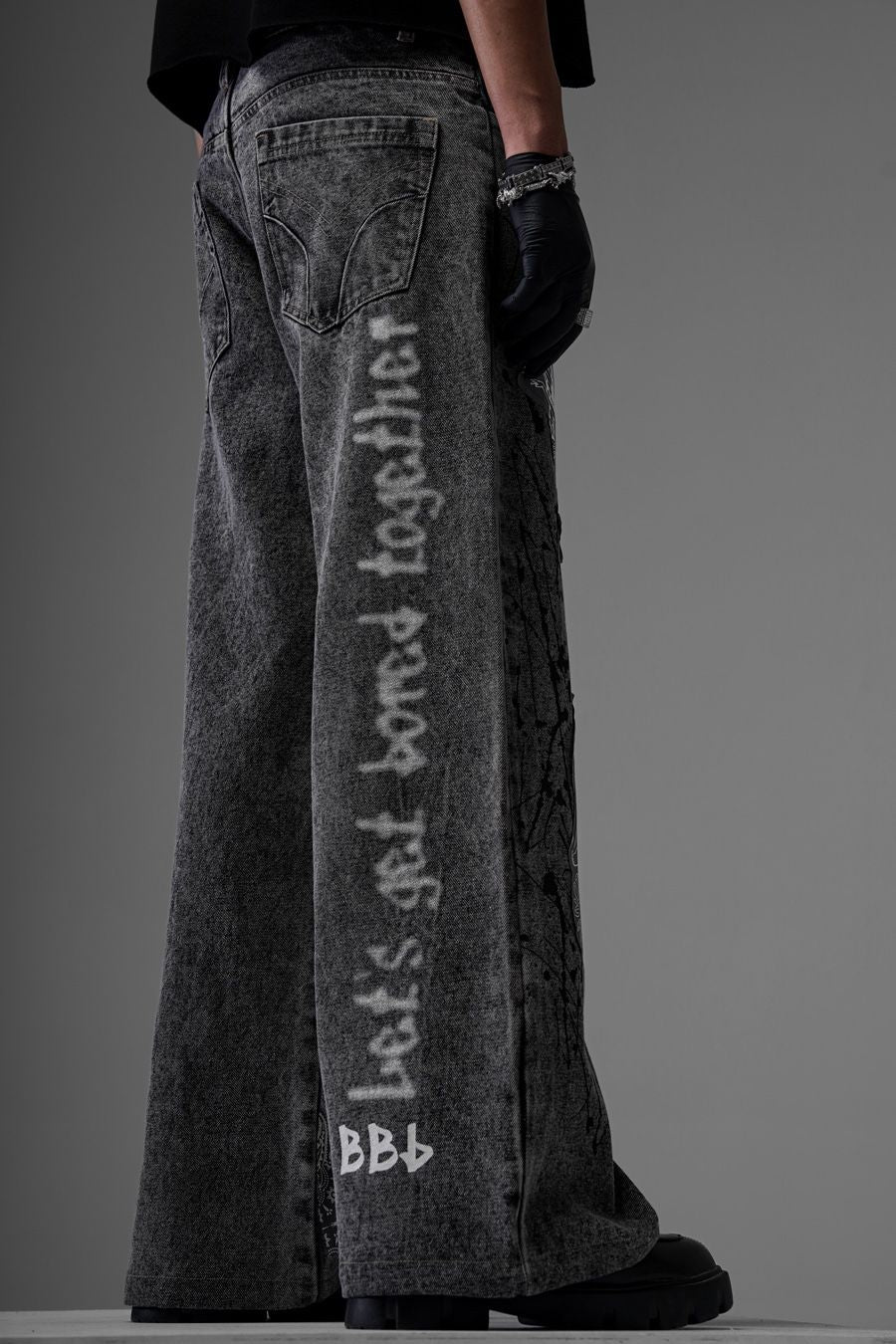 Rebel Graffiti Grey Denims