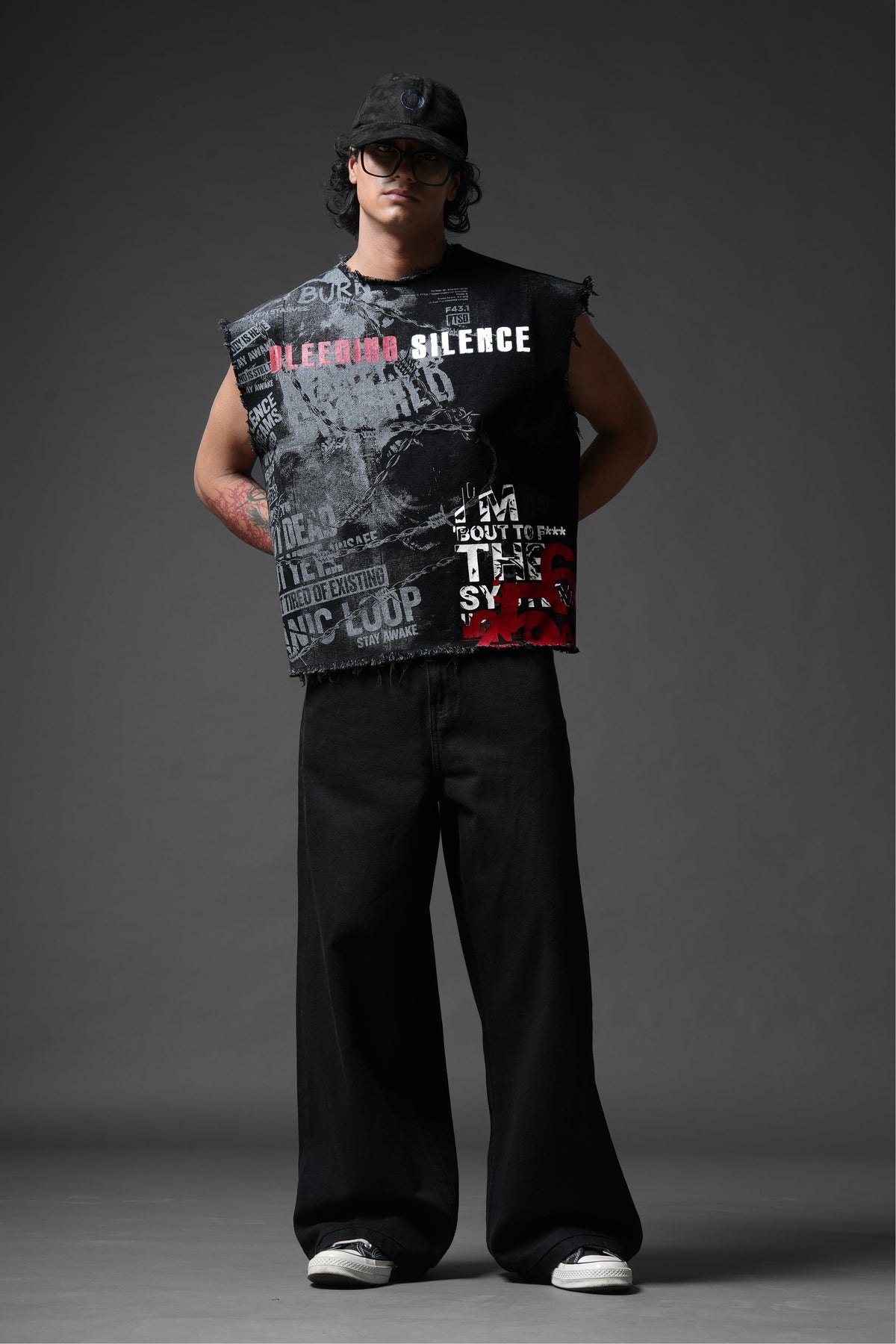 Bleeding Silence Denim Tank