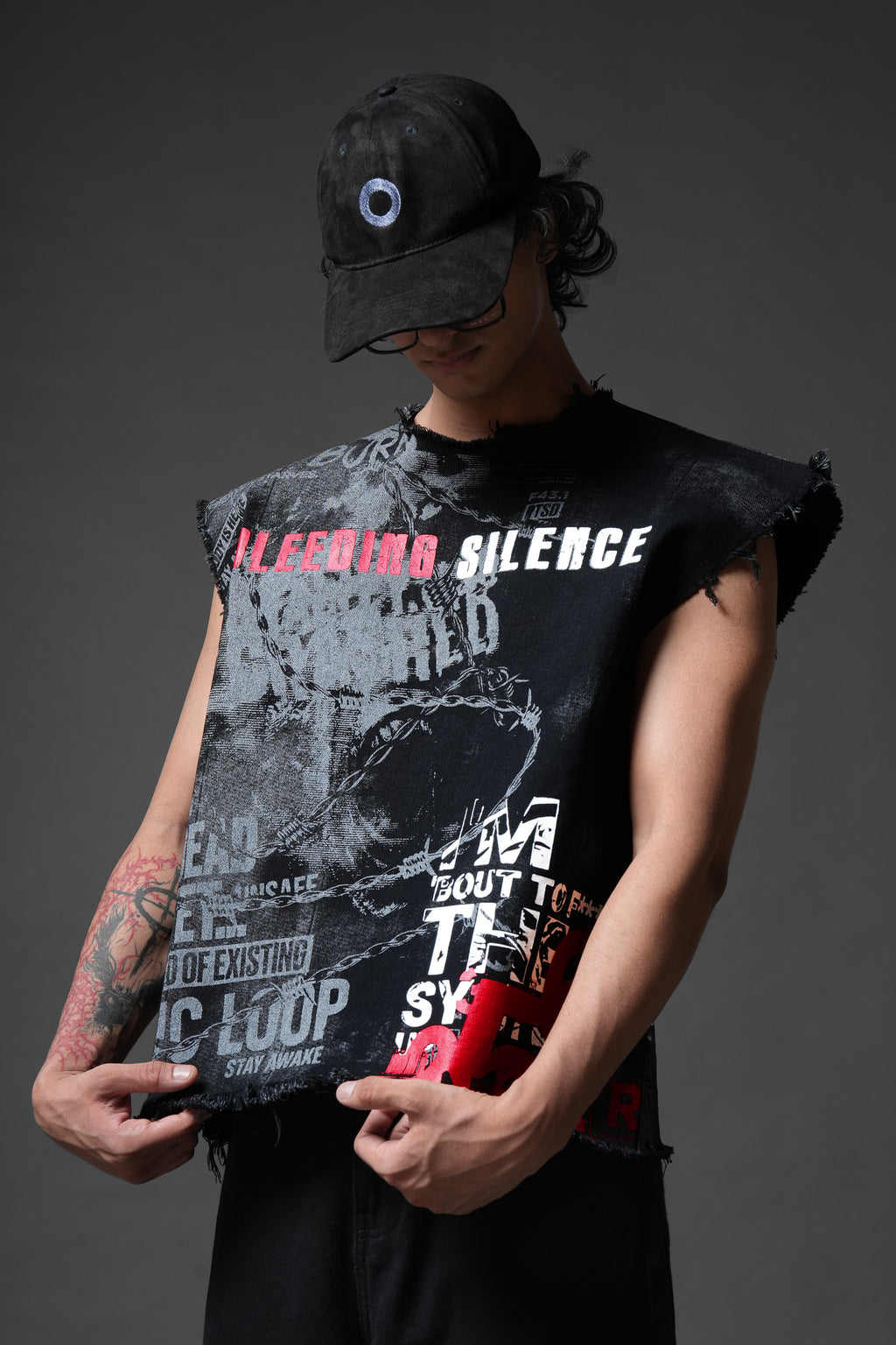 Bleeding Silence Denim Tank