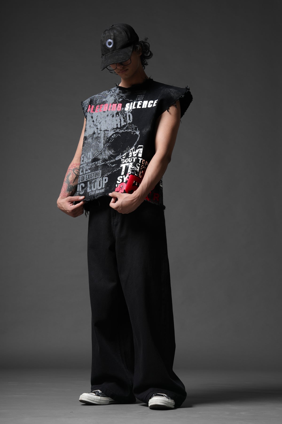 Bleeding Silence Denim Tank