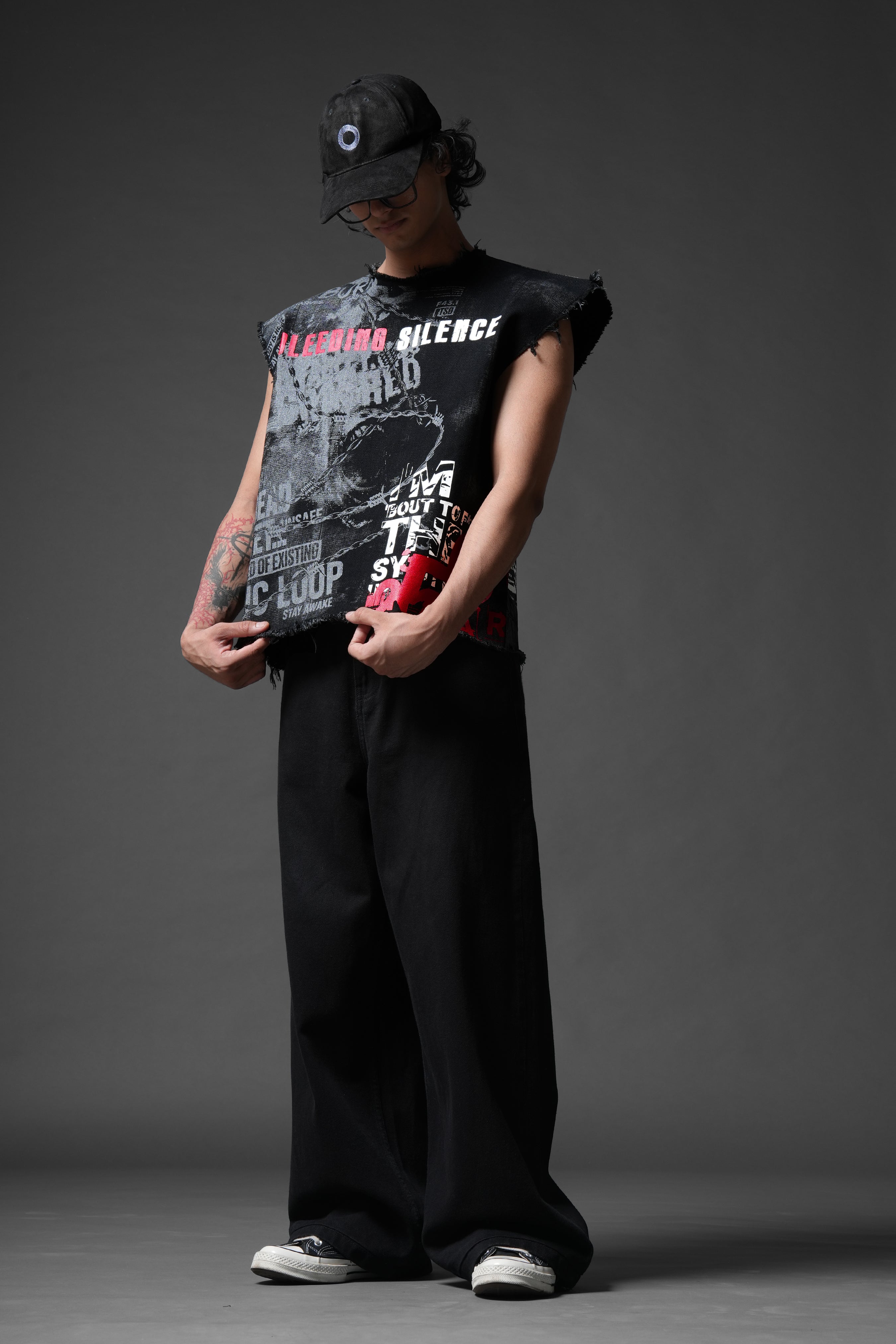 Bleeding Silence Denim Tank