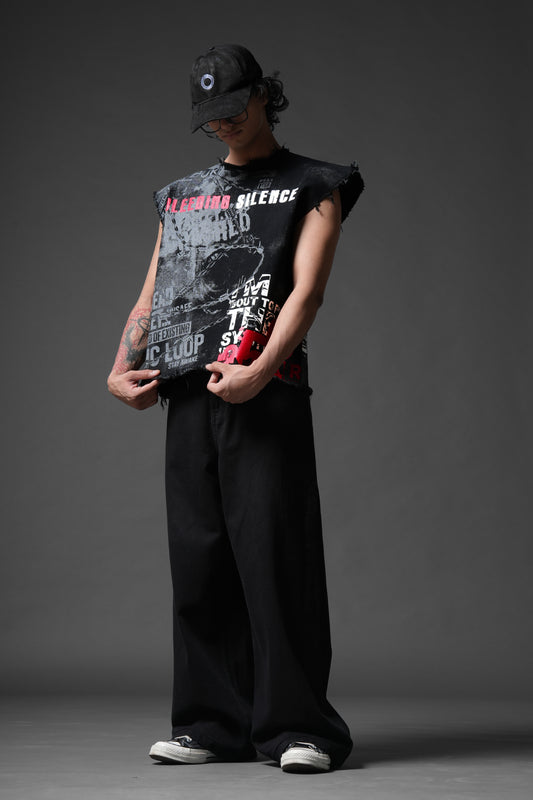 Bleeding Silence Denim Tank