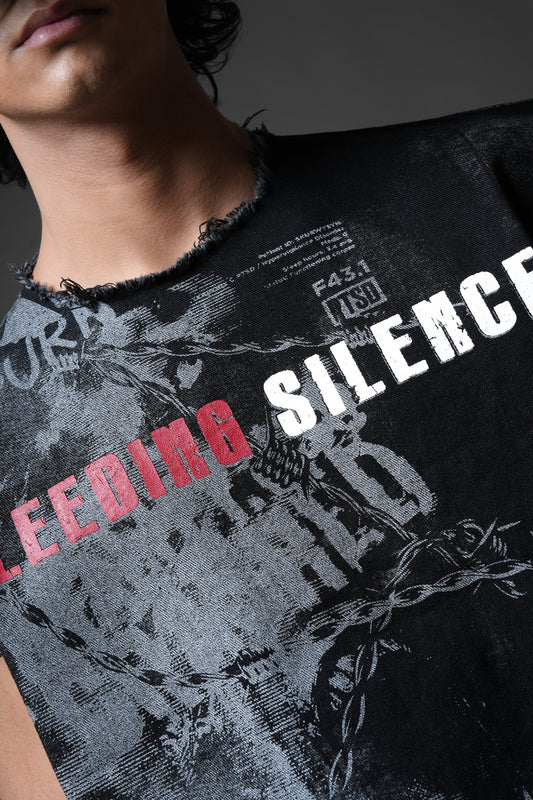 Bleeding Silence Denim Tank